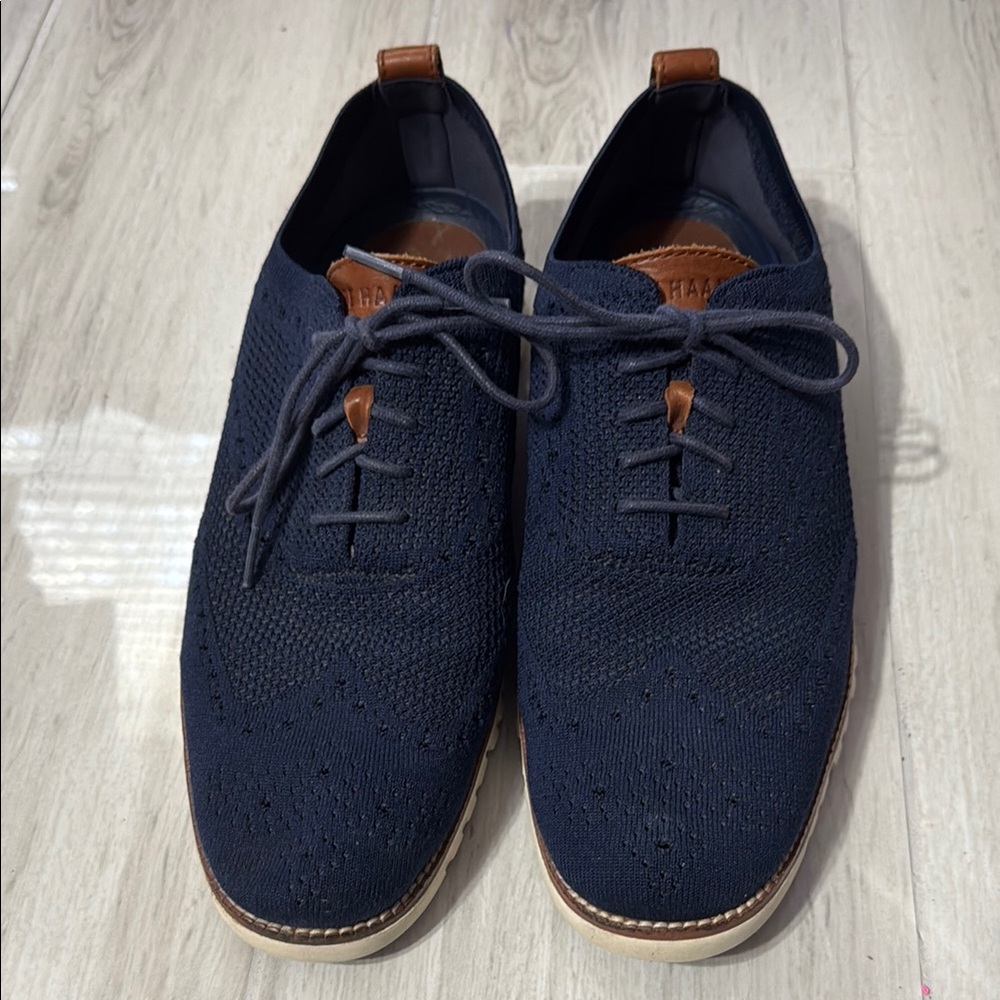 Cole Haan Grand 0S Men's Navy Knit Oxford Athletic Shoes